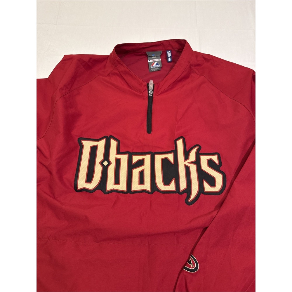 JACKET COOL BASE DBACKS Majestic MENS XL  1/4 Zip  Stitched Convertible